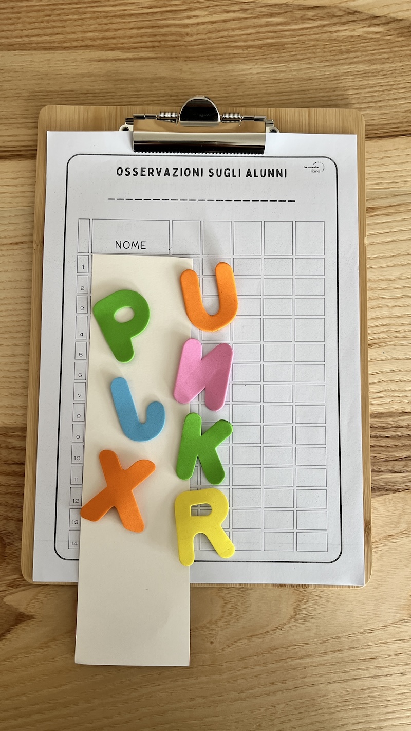 TABELLA PER REGISTRARE OSSERVAZIONI IN CLASSE