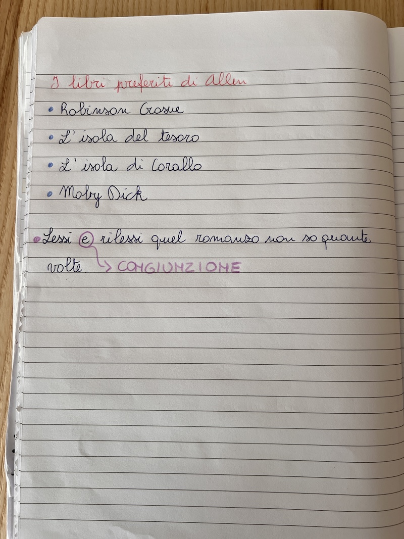 SUL QUADERNO SCRIVERE UN ELENCO DI TITOLI DI LIBRO