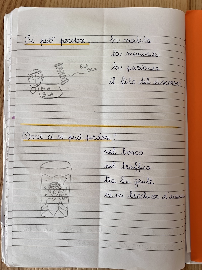 LAVORO SUL LESSICO SUL QUADERNO