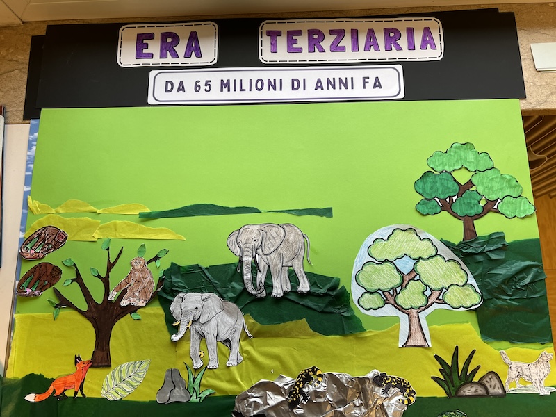 IL CARTELLONE PRENDE FORMA Al lavoro per assemblare il cartellone.