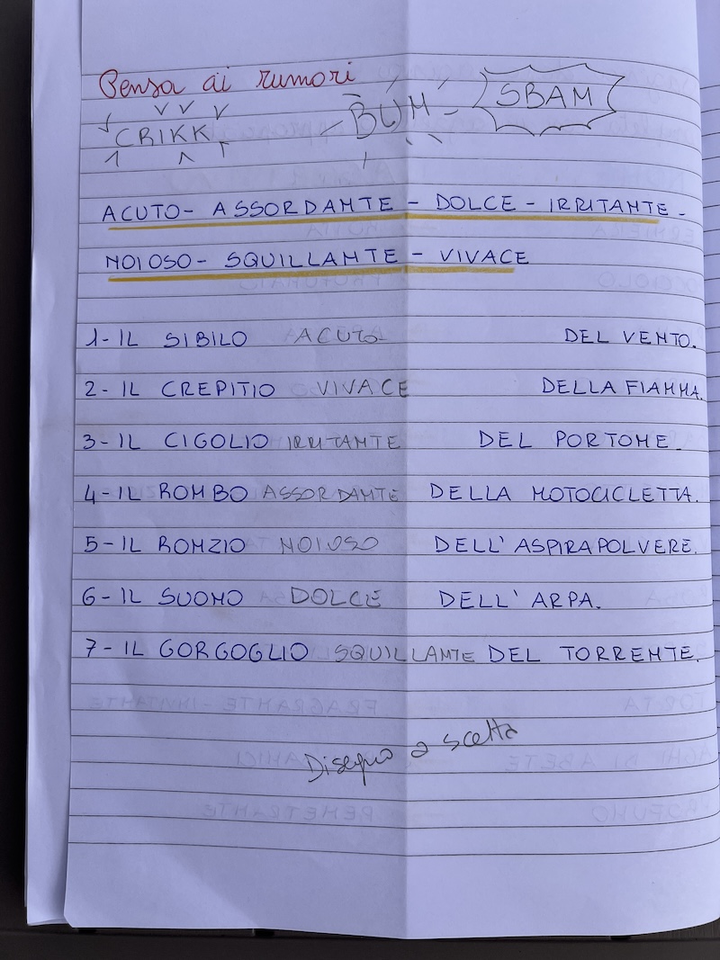 ESERCIZIO RIFERITO AI RUMORI ESERCIZIO DI PROVA SUL MIO QUADERNO