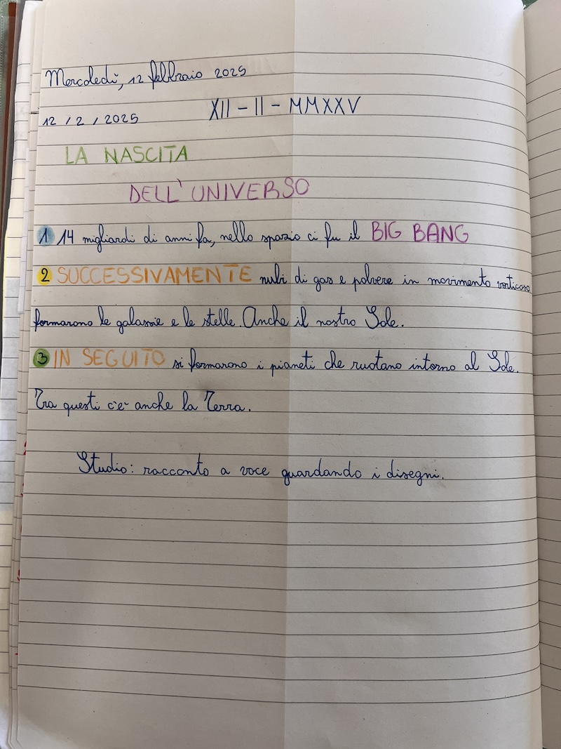 LAVORO SUL QUADERNO IL LAVORO DI SINTESI SUL QUADERNO