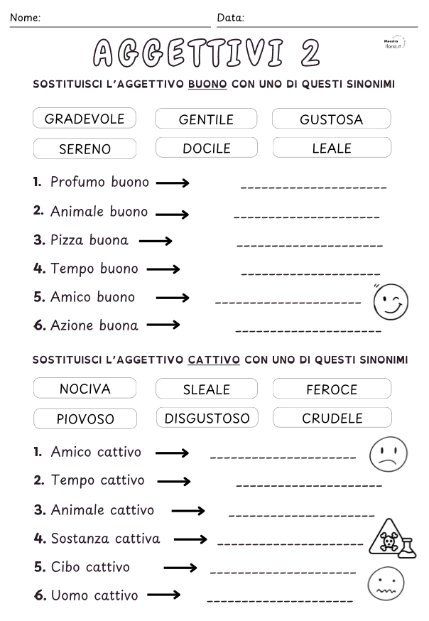 Screenshot 2025-05-16 alle 20.56.37 Seconda scheda sugli aggettivi sinonimi e contrari