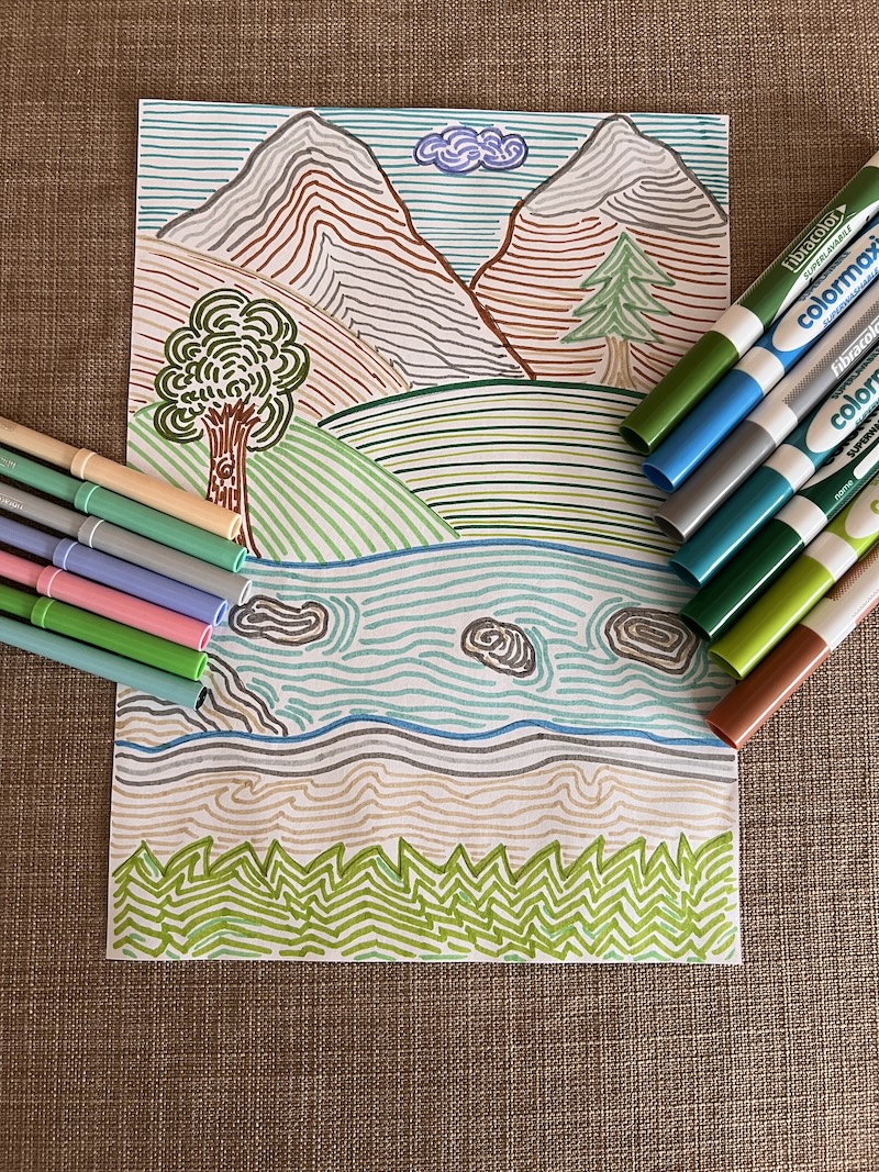 Copertina colorata con i pennarelli