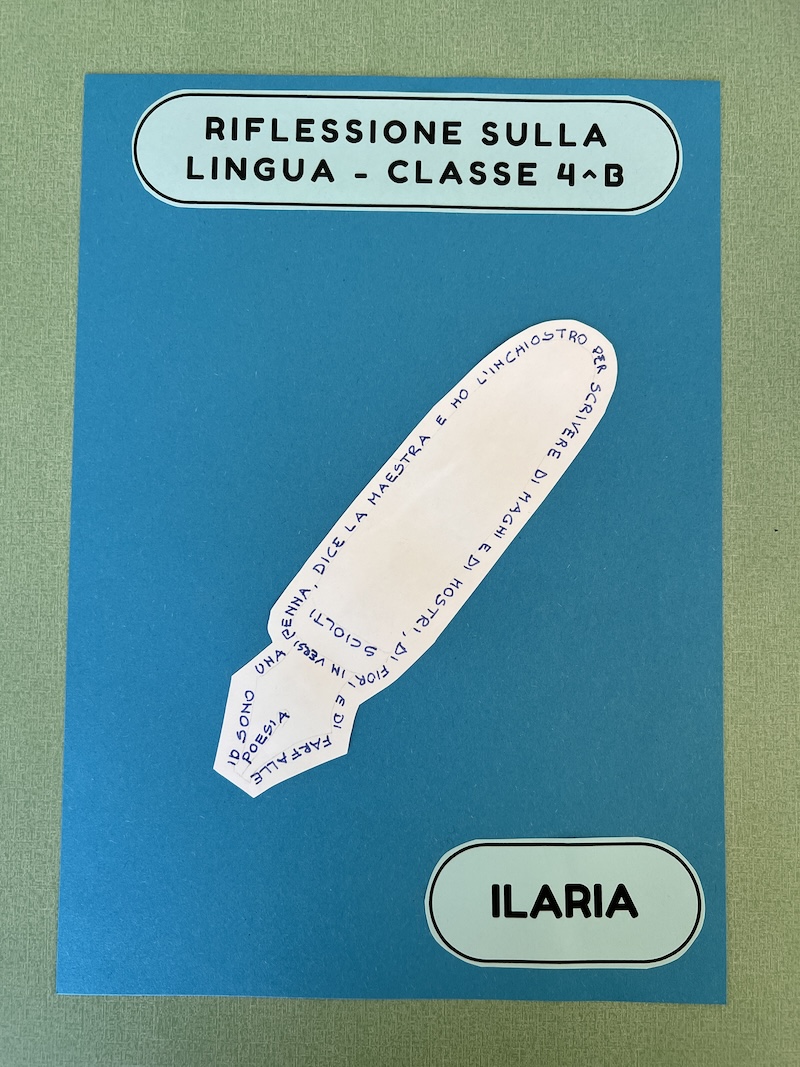 La copertina con la poesia creata dai bambini