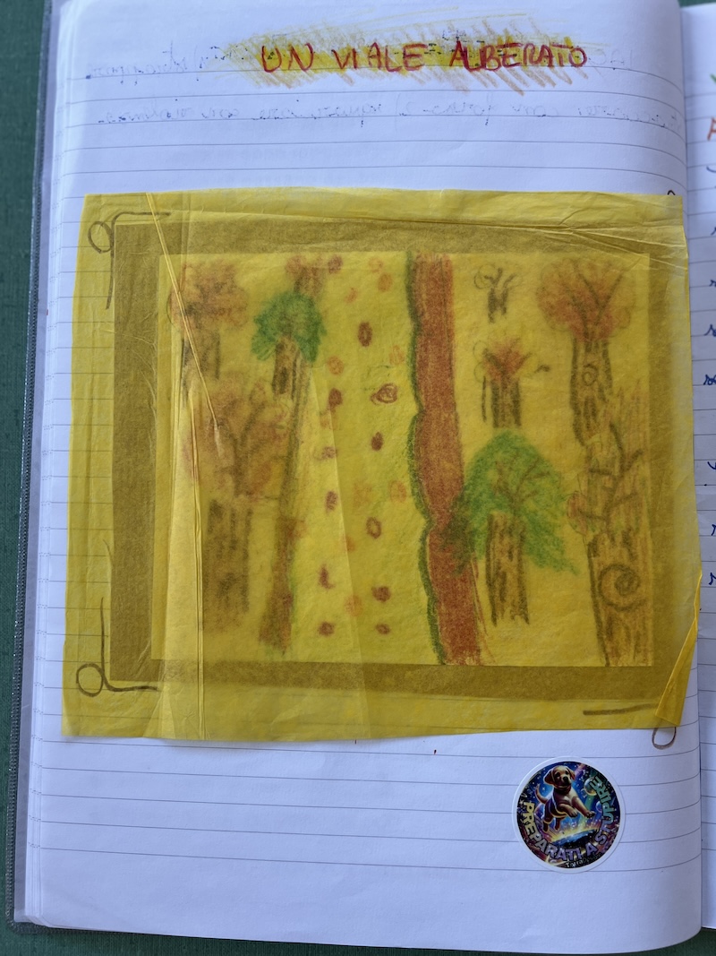 disegno coperto con carta velina