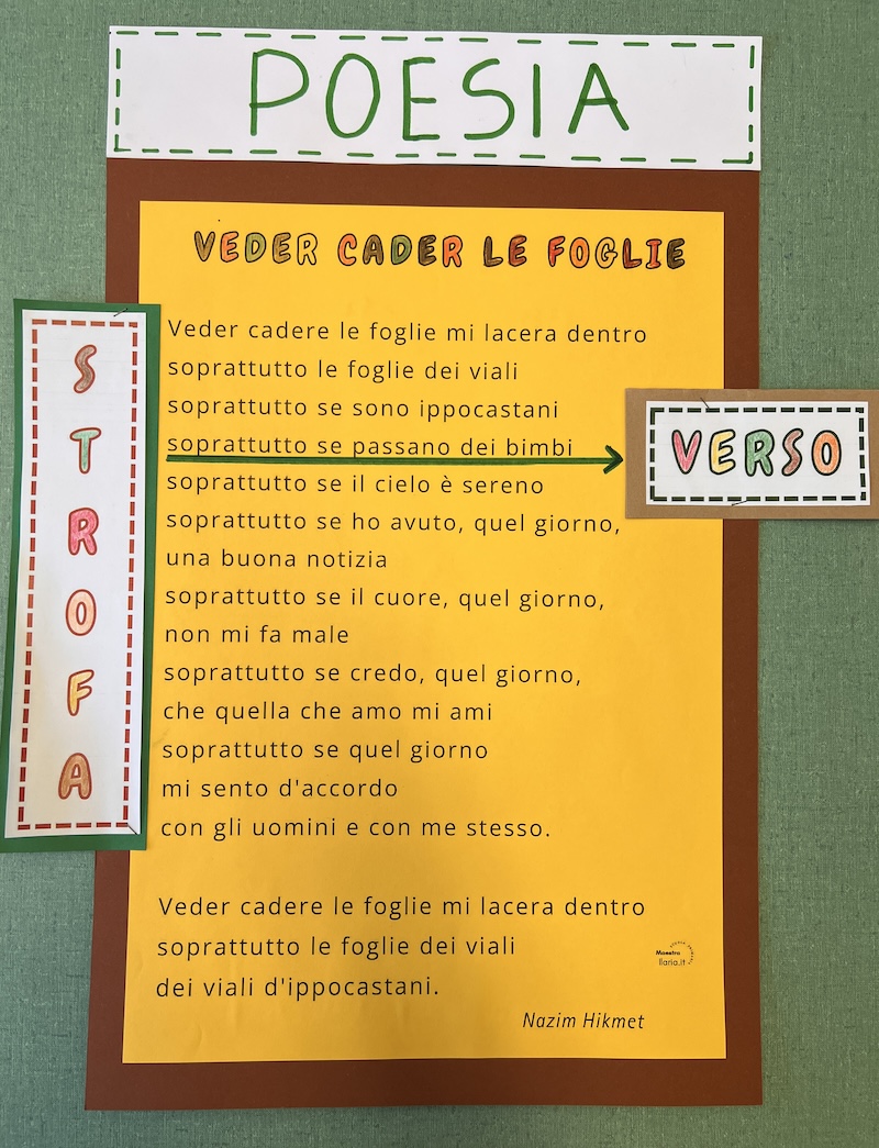 CARTELLO CON POESIA DA APPENDERE