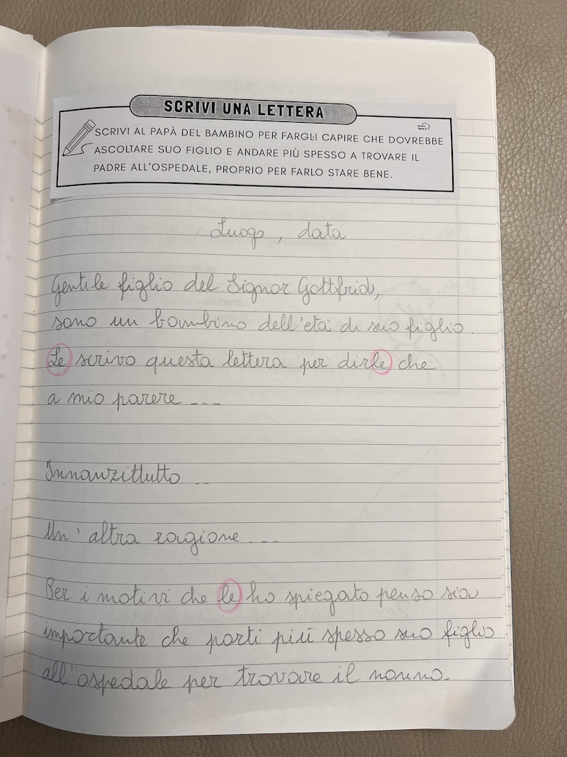 SCRITTURA DI UNA LETTERA