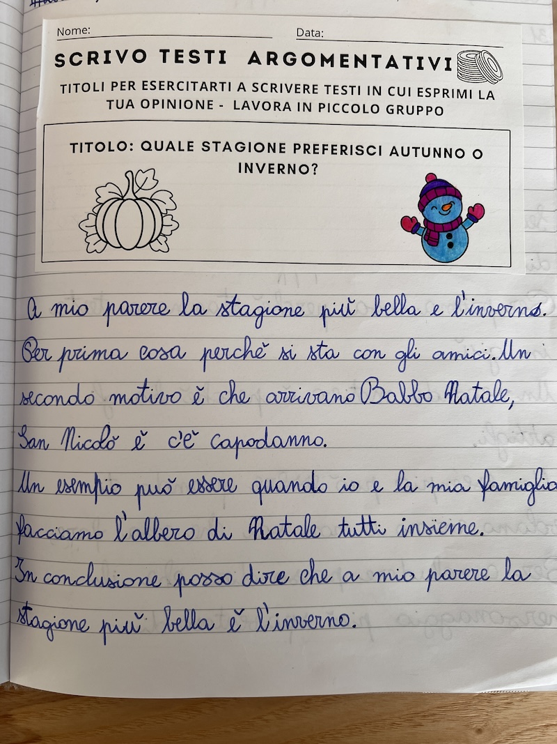 PRIMI TENTATIVI DI TESTI SCRITTI IN AUTONOMIA