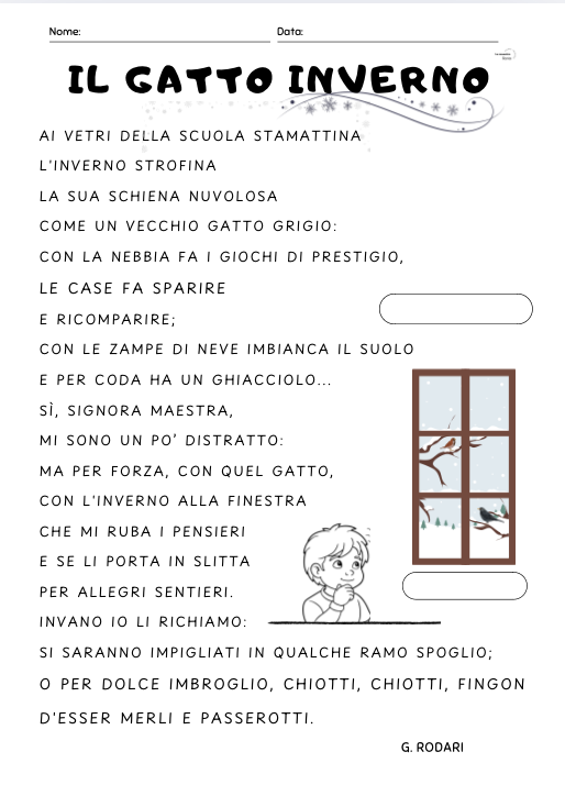 SCHEDA DIDATTICA CON POESIA