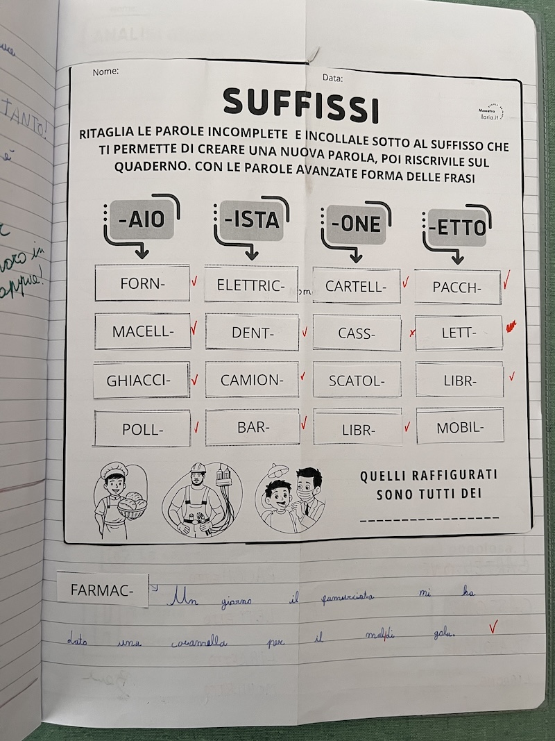 QUADERNO CON ESERCIZIO