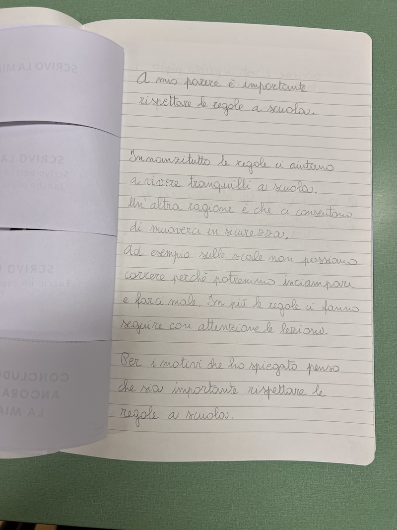 IL TESTO SUL MIO QUADERNO