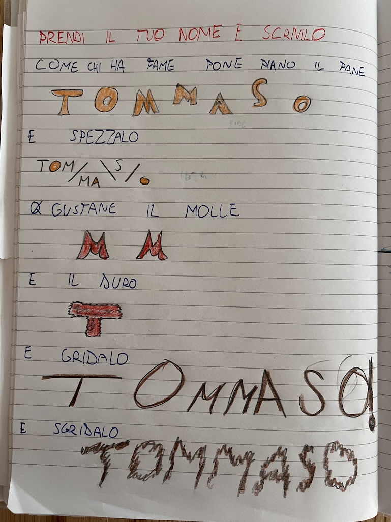 UN NOME DISEGNATO SUL QUADERNO - 1
