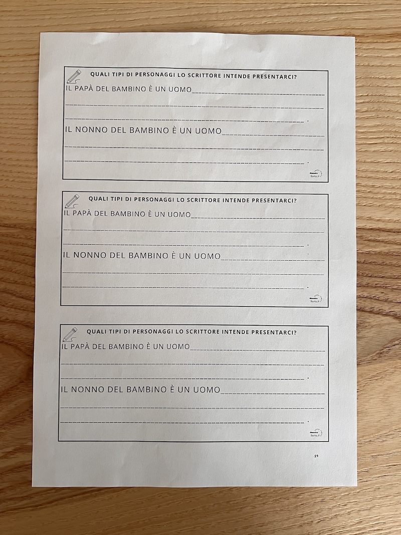 SCHEDA DIDATTICA CON FRASI