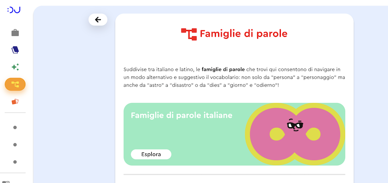 PAGINA DA CUI ACCEDERE A FAMIGLIE DI PAROLE PAGINA DEL SITO DEVOTO OLI