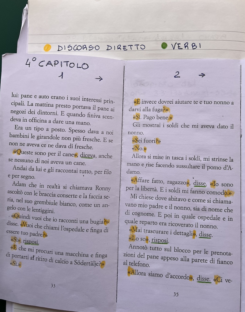 PARTICOLARE DI UN BRANO CON PUNTEGGIATURA EVIDENZIATA