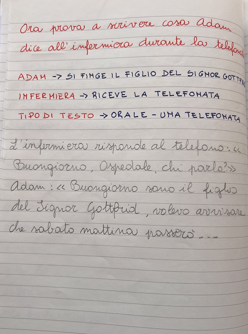 POSSIBILE SCRITTURA AUTONOMA SUL QUADERNO