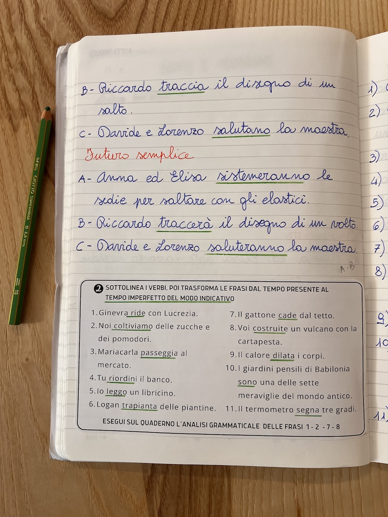 PRIMO - SECONDO ESERCIZIO SUL QUADERNO