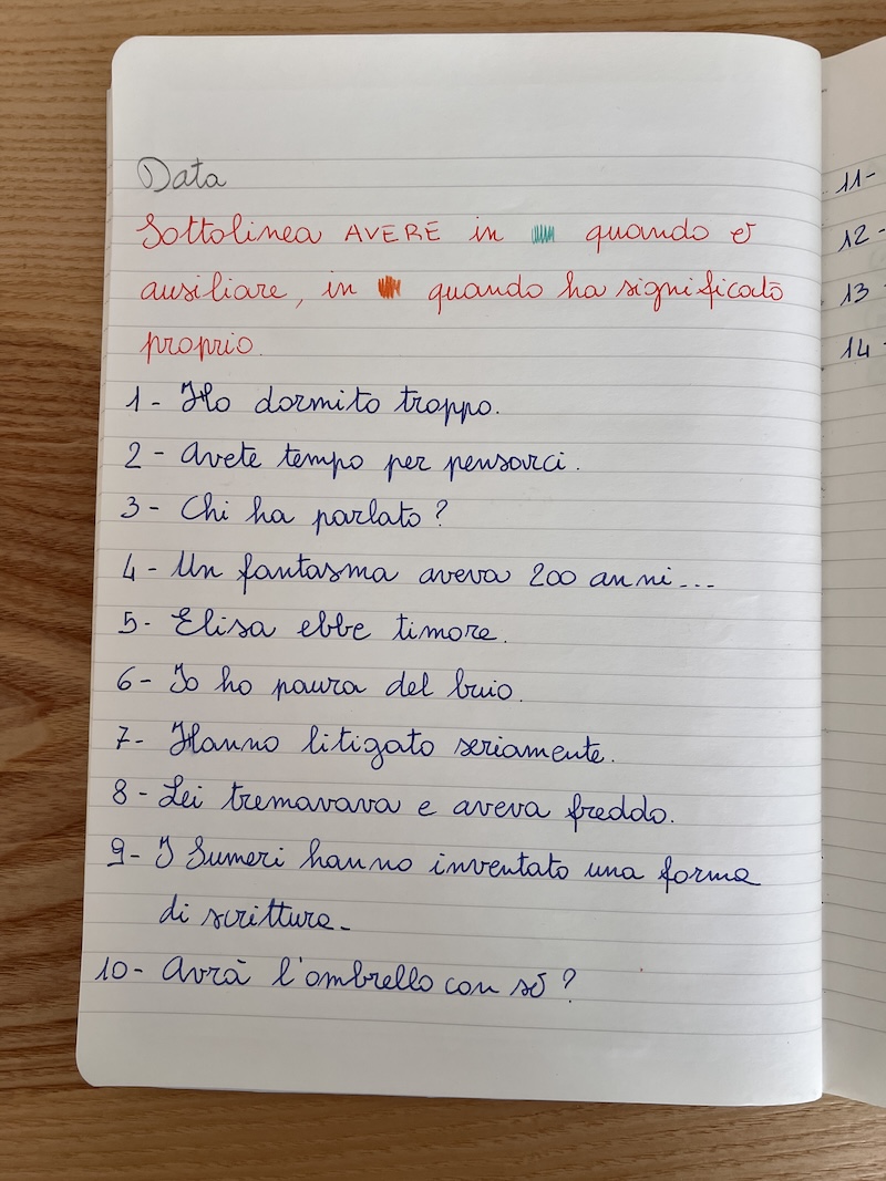 FRASI SUL QUADERNO