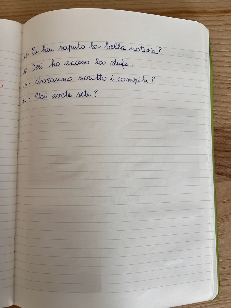 FRASI SUL QUADERNO SECONDA PARTE