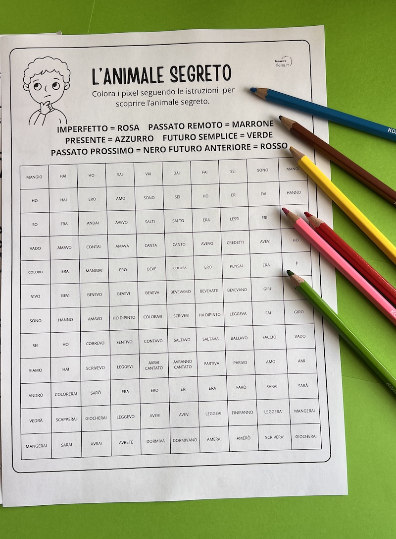 ANIMALE NASCOSTO Coloriamo i verbi