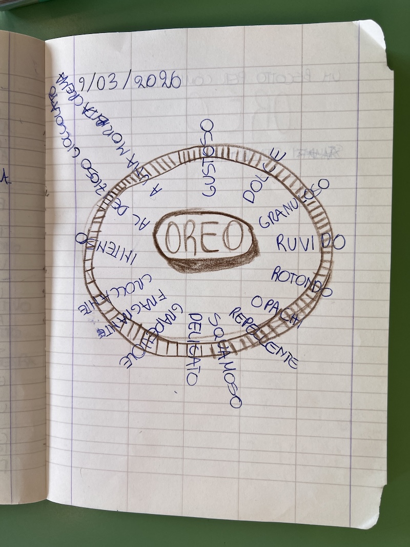 ESEMPIO DELLA RACCOLTA DI PAROLE SU UN TACCUINO