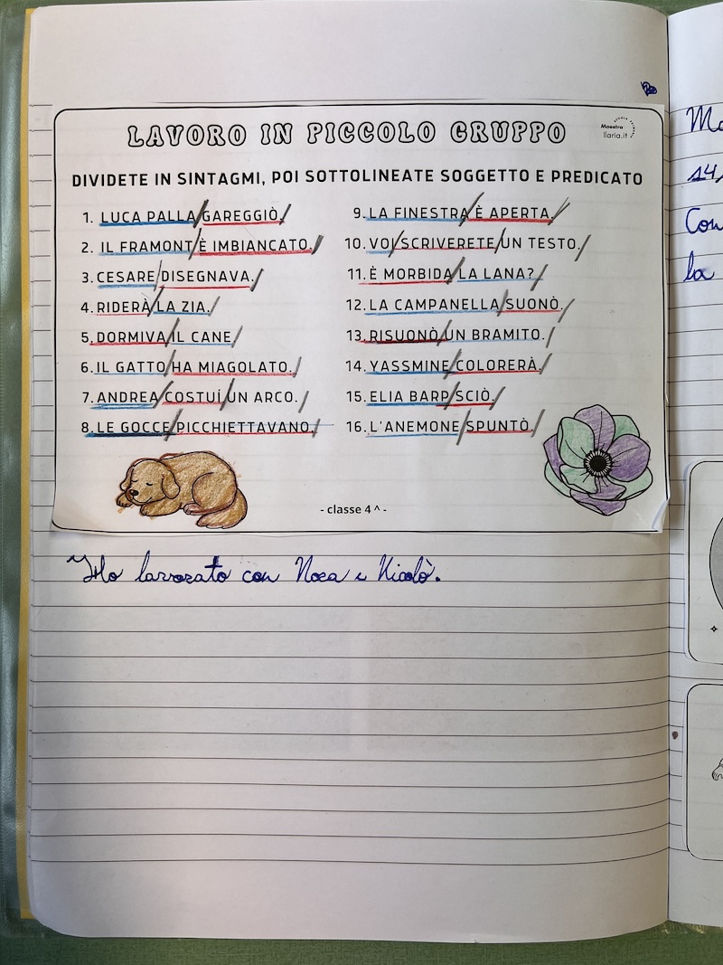 ESERCIZIO SUL QUADERNO