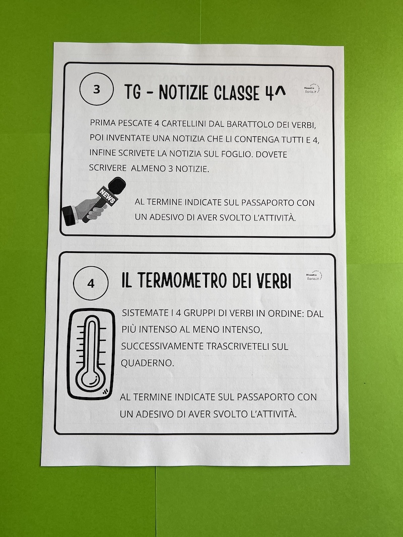 ISTRUZIONI STAZIONI 2 scheda con istruzioni per le stazioni tre e quattro