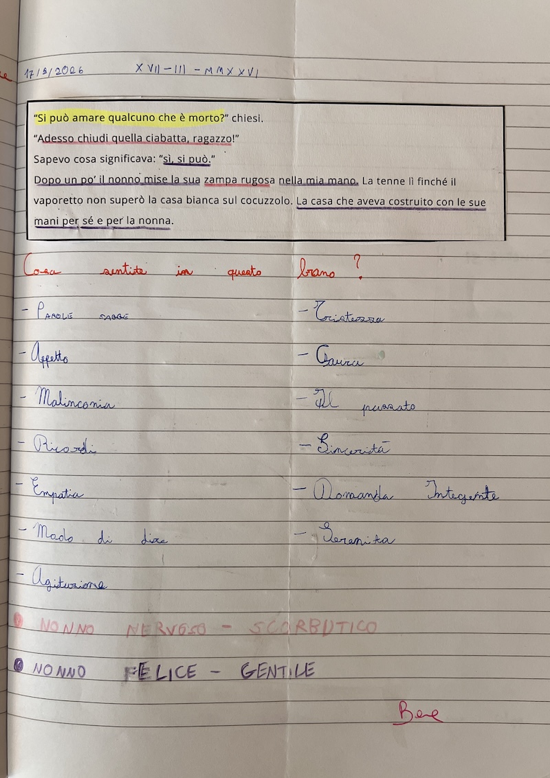 CAP. 8 – RIFLESSIONI SENTIMENTI COLTI DAL BRANO