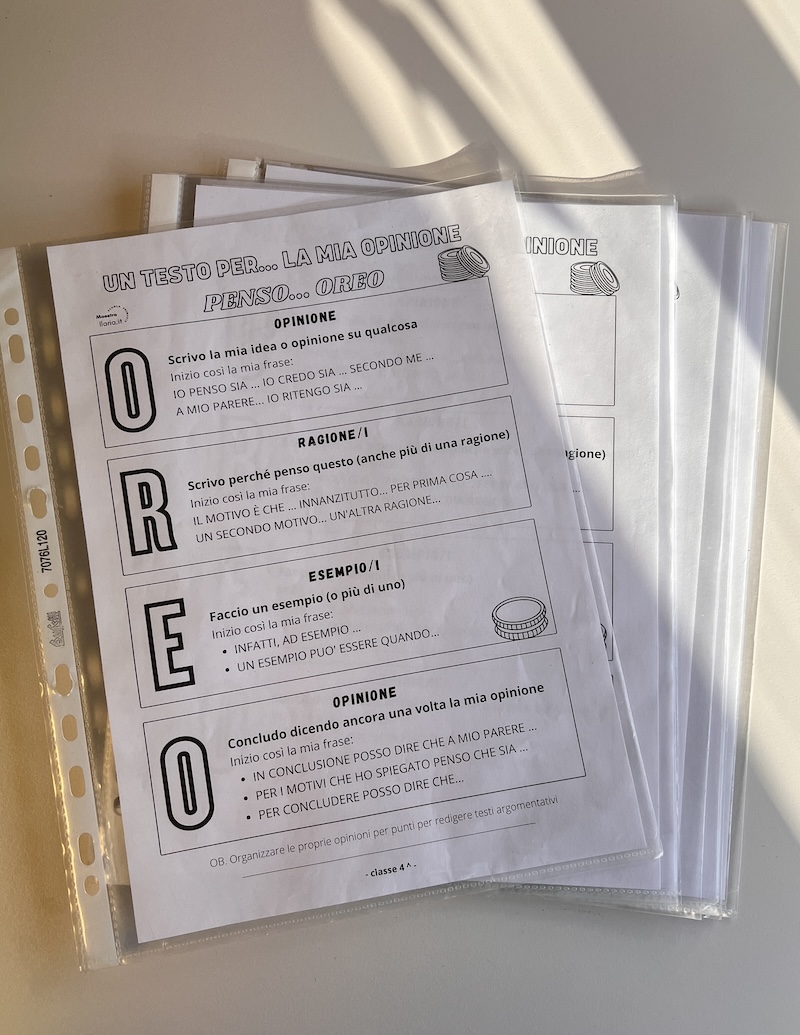 SCHEMA OREO MODELLI TESTO OREO A DISPOSIZIONE