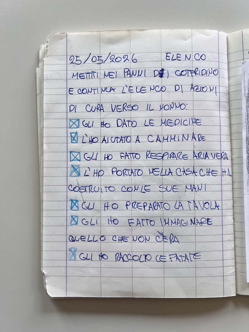 ELENCO SUL TACCUINO