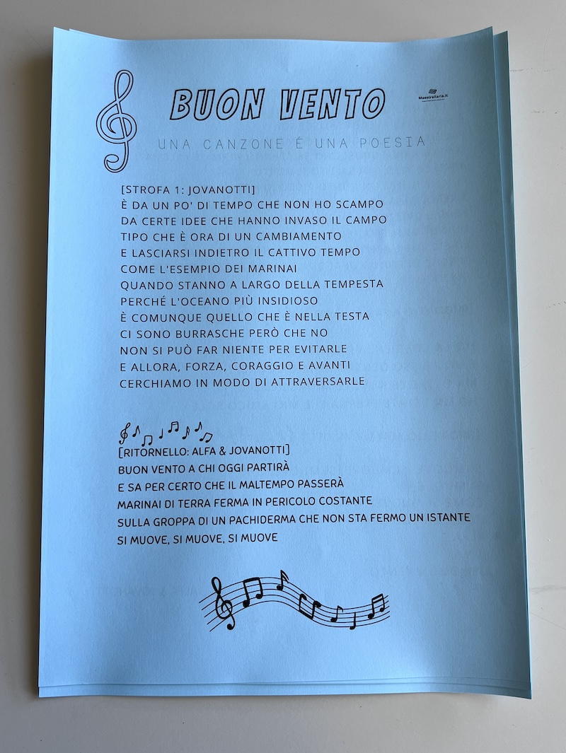 TESTO CANZONE Fotocopie della canzone